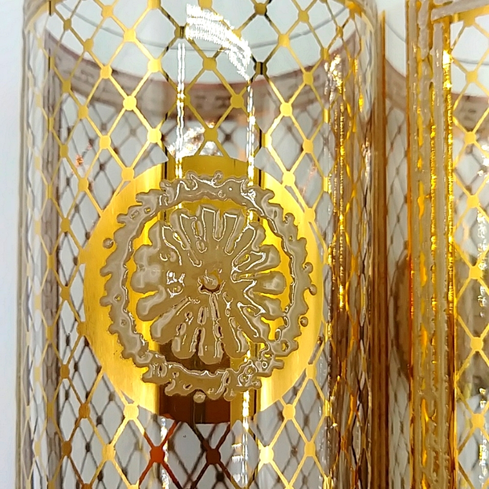 🏵️2x HP! 22K Gold Embossed Capri Glassware of California Highball glass 1946. - Picture 5 of 9